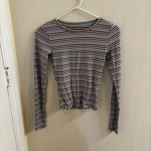 Fitted Striped Long Sleeve Top
